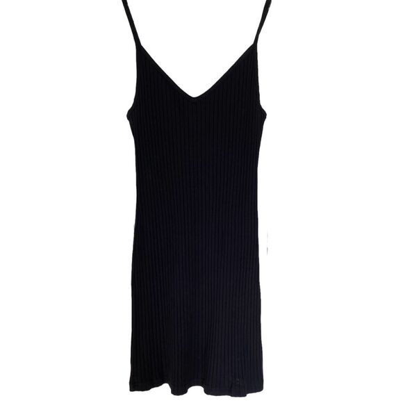 H&M Divided Womens Sleeveless Tank Ribbed Fitted V Neck Mini Knit Dress Small - Picture 1 of 10